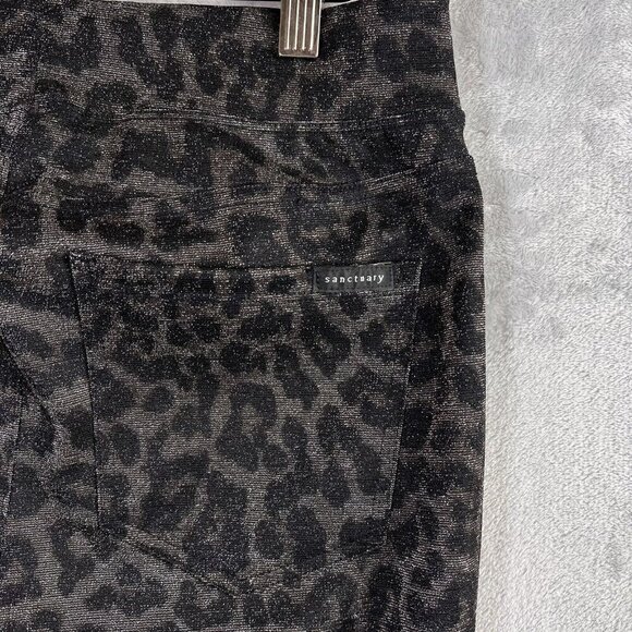 Sanctuary x Anthropologie Runway Shimmer Leggings Pants Women's Small Leopard - Picture 13 of 16